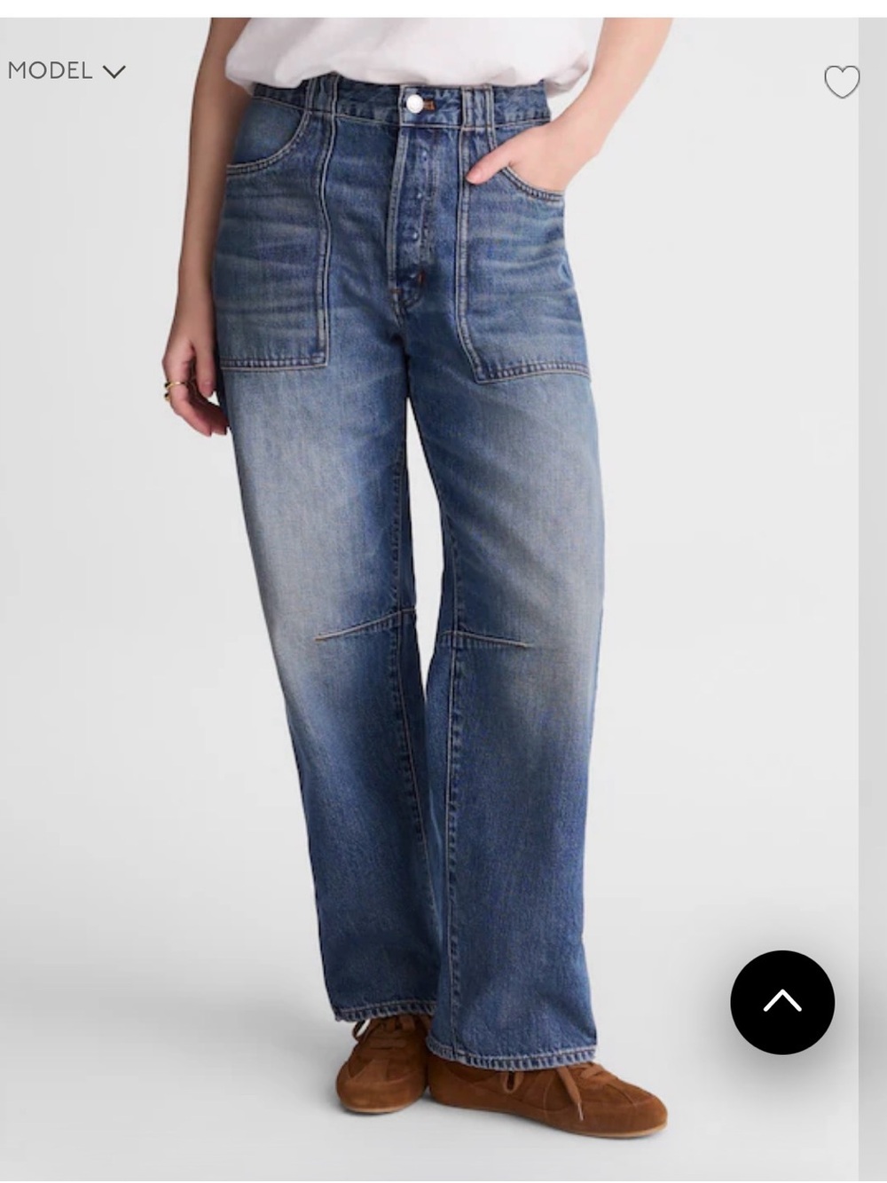 Madewell Darted barrel utility Jean: Tall Irmo Wash NWT